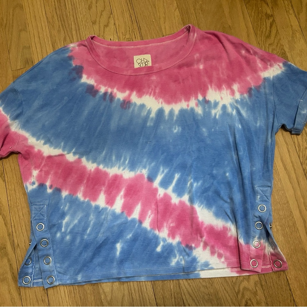 Chaser Pink and Blue Tie Dye Tee